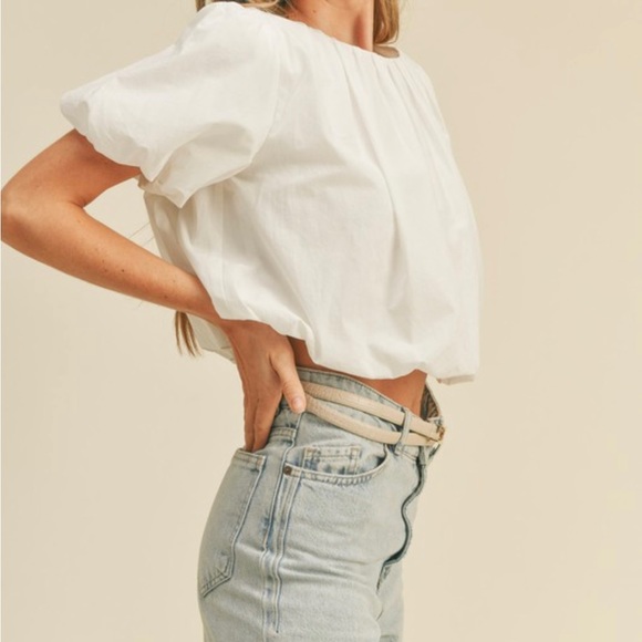 White bubble blouse new - Picture 4 of 6